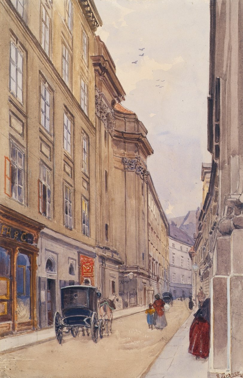 A bécsi Dorotheergasse a régi Versatzamttal alkotó: Ernst Graner
