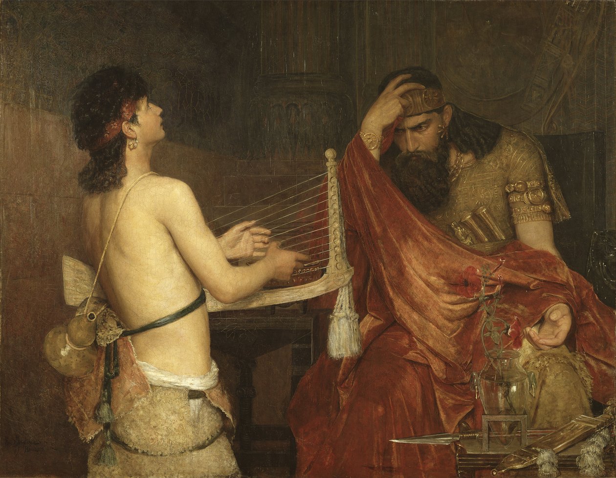 David és Saul – David és Saul, Josephson, Ernst (1851-1906). Olajfestmény alkotó: Ernst Josephson