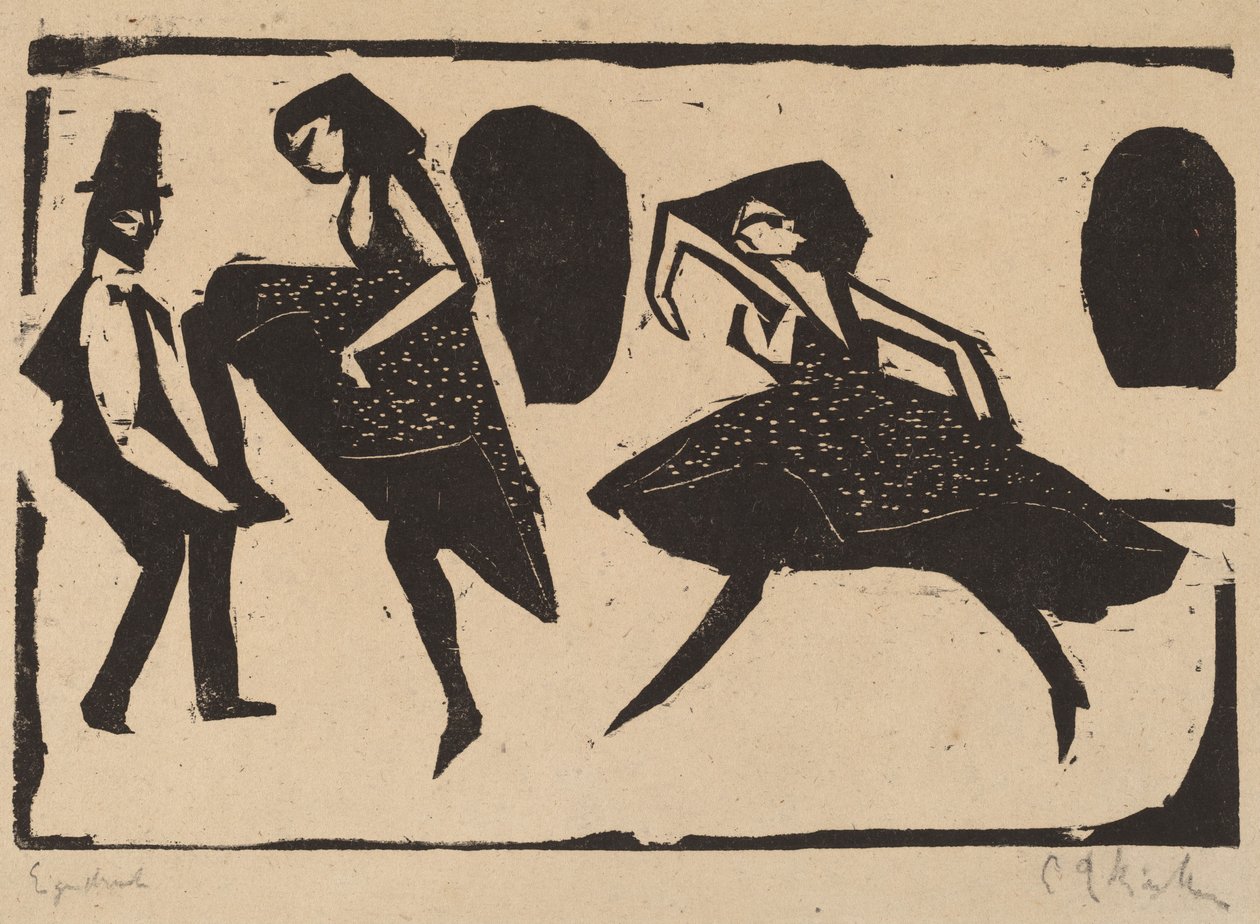 Akrobatikus tánc, 1911. alkotó: Ernst Ludwig Kirchner