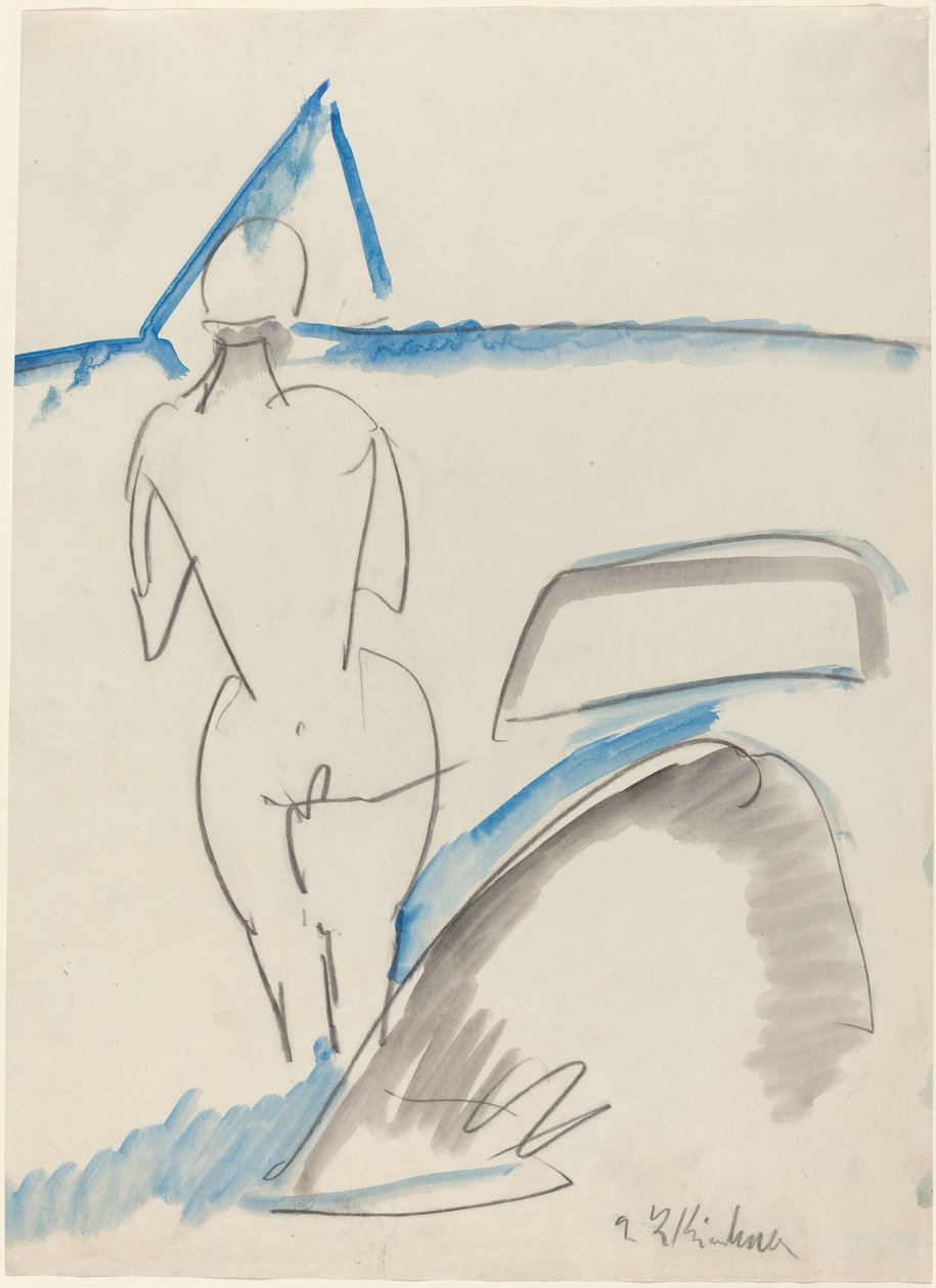 Fürdő a tengerparton, 19121913. alkotó: Ernst Ludwig Kirchner