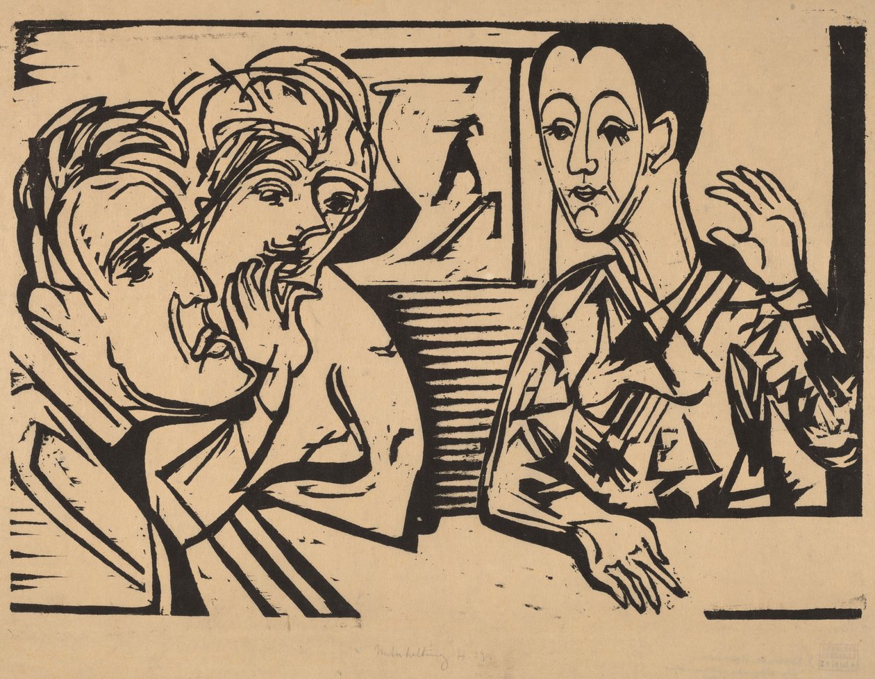 Beszélgetés, 1929. alkotó: Ernst Ludwig Kirchner