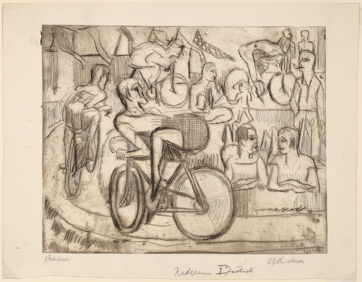 Kerékpárverseny, 1926. alkotó: Ernst Ludwig Kirchner