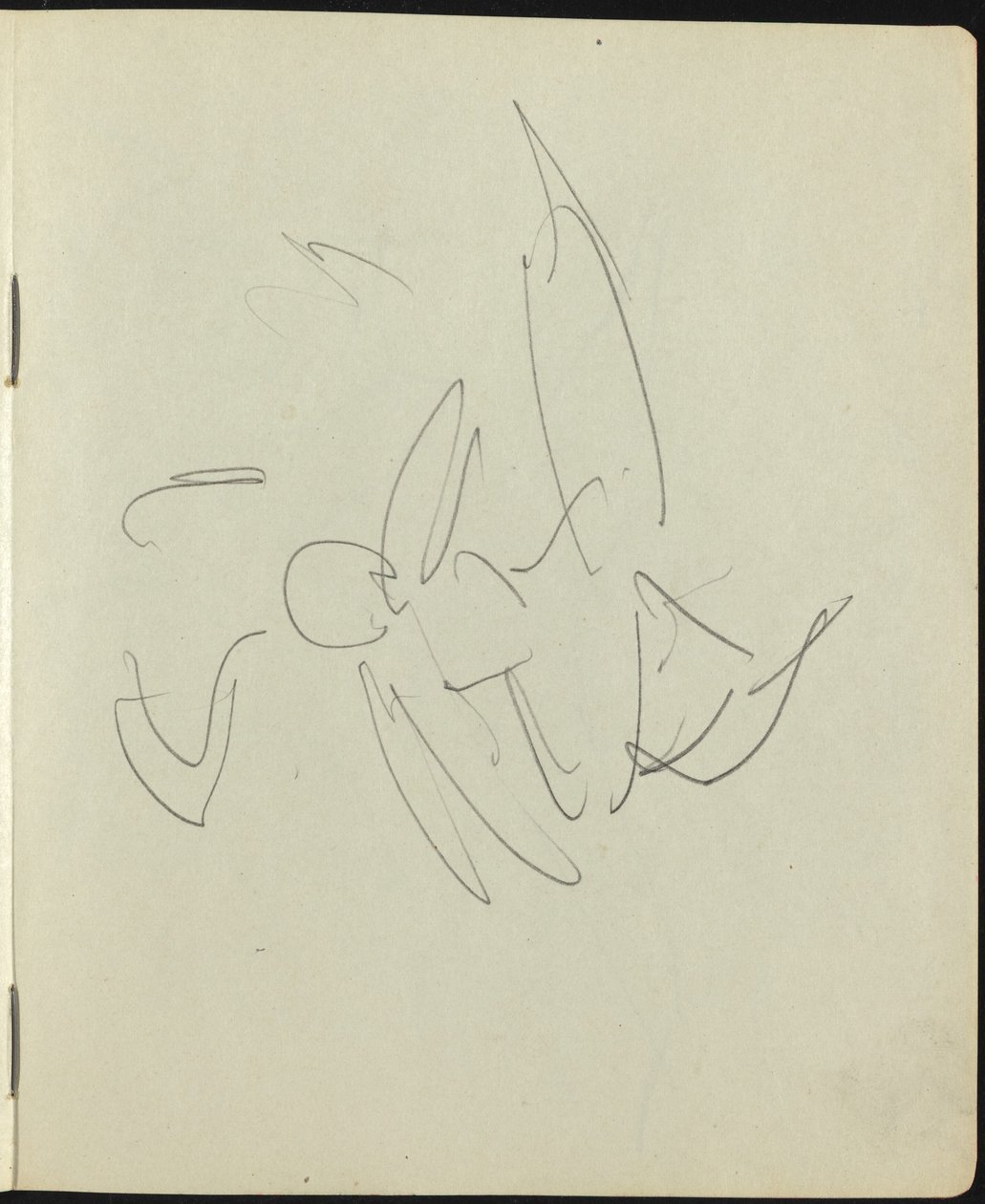 Táncosok és előadók oldala egy vázlatfüzetből, c. 1911. alkotó: Ernst Ludwig Kirchner