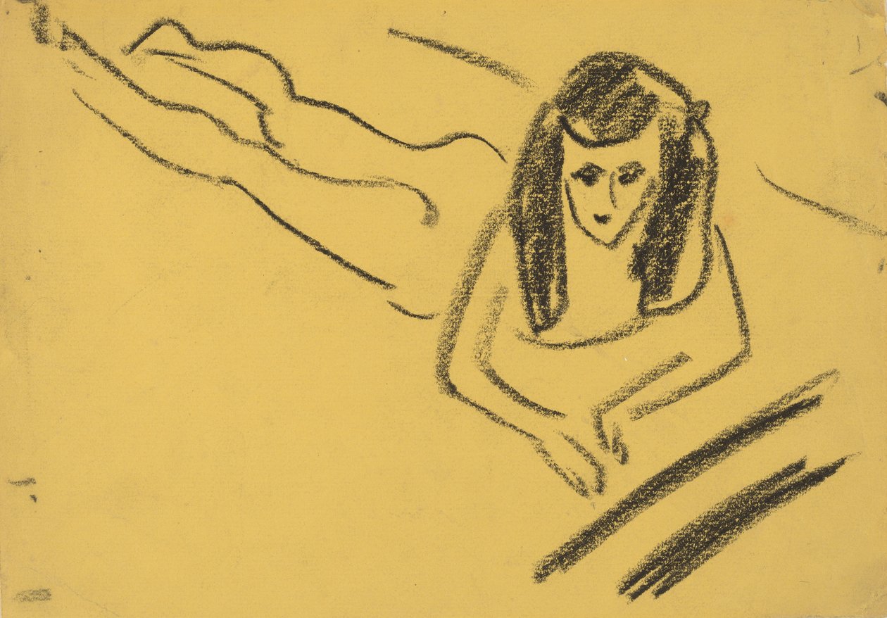 Fränzi fekvő, 1910. alkotó: Ernst Ludwig Kirchner