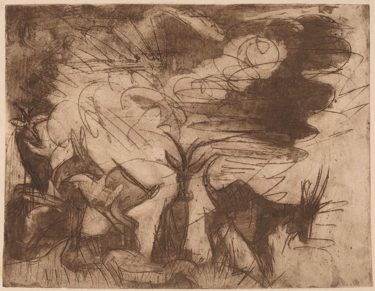 Kecske és felhők, 1919. alkotó: Ernst Ludwig Kirchner