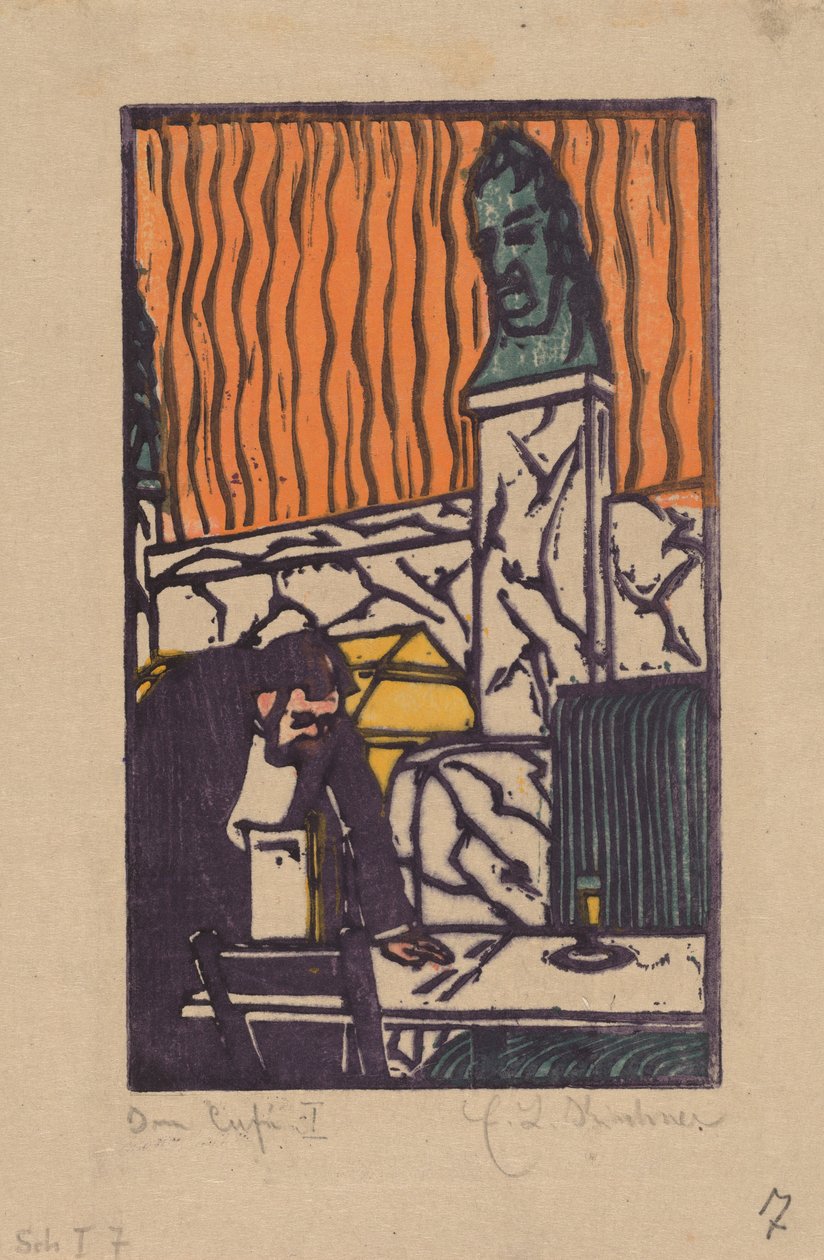 Főpincér a kávézóban, 1904. alkotó: Ernst Ludwig Kirchner