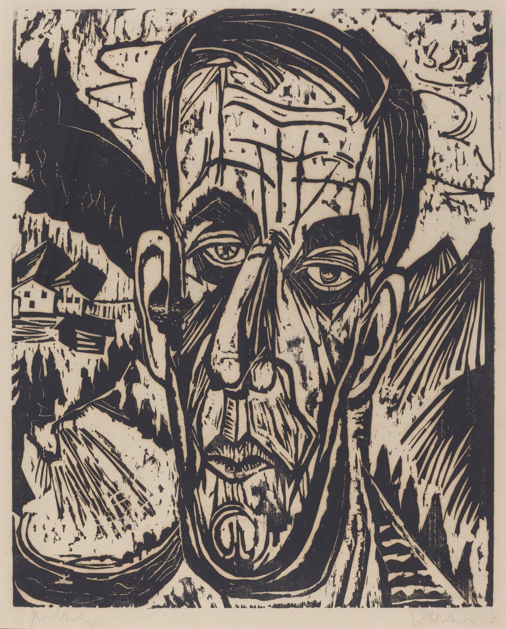 Van de Velde vezetője, Bright Kopf van de Velde, Pokol, 1917. alkotó: Ernst Ludwig Kirchner