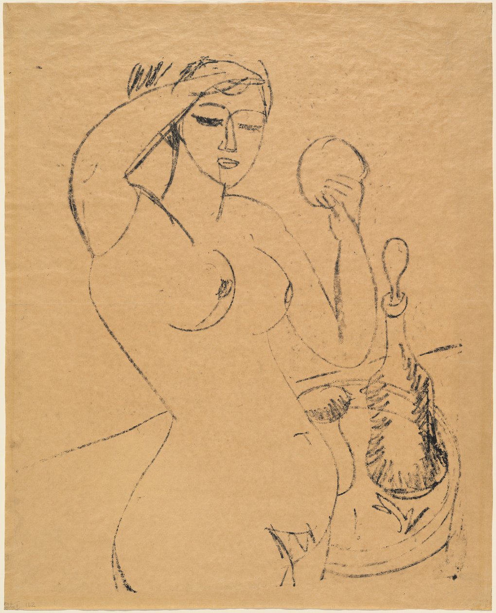 Meztelen lány a WC-jében, 1912. alkotó: Ernst Ludwig Kirchner