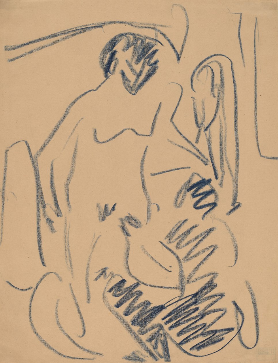 Akt a tengerparton, 1910. alkotó: Ernst Ludwig Kirchner