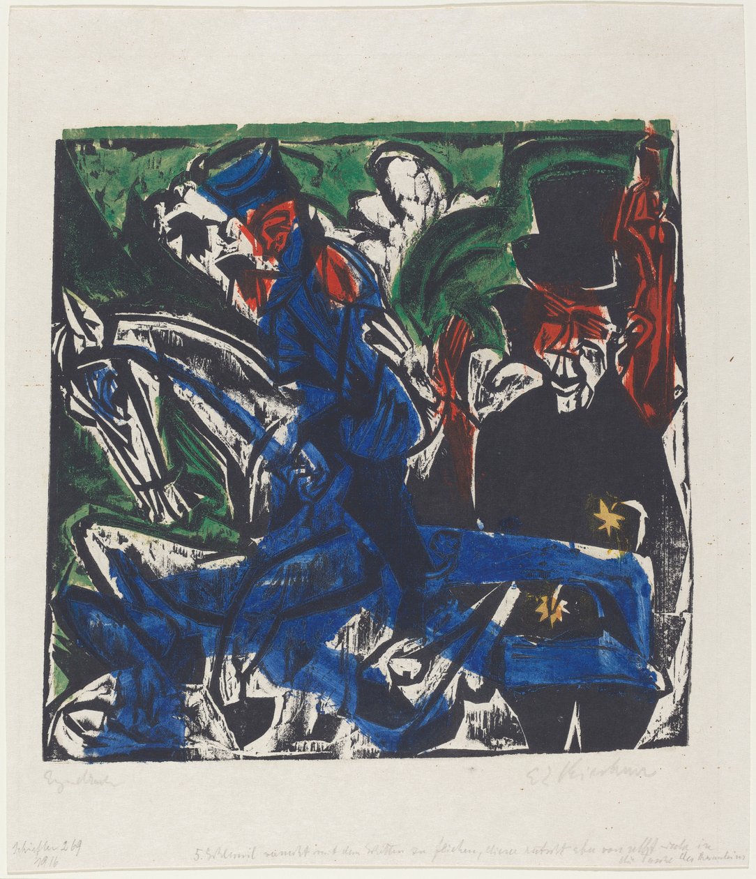 Peter Schlemihl csodálatos története: Schlemihl találkozása a szürkével..., 1915. alkotó: Ernst Ludwig Kirchner