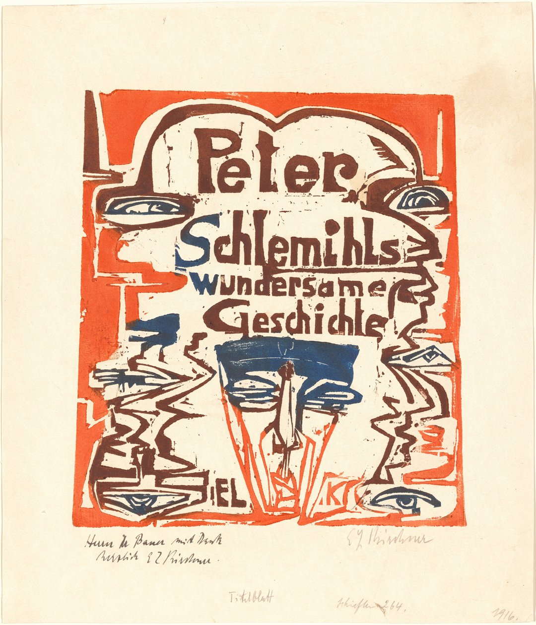 Peter Schlemihl csodálatos történetének címlapja, 1915. alkotó: Ernst Ludwig Kirchner