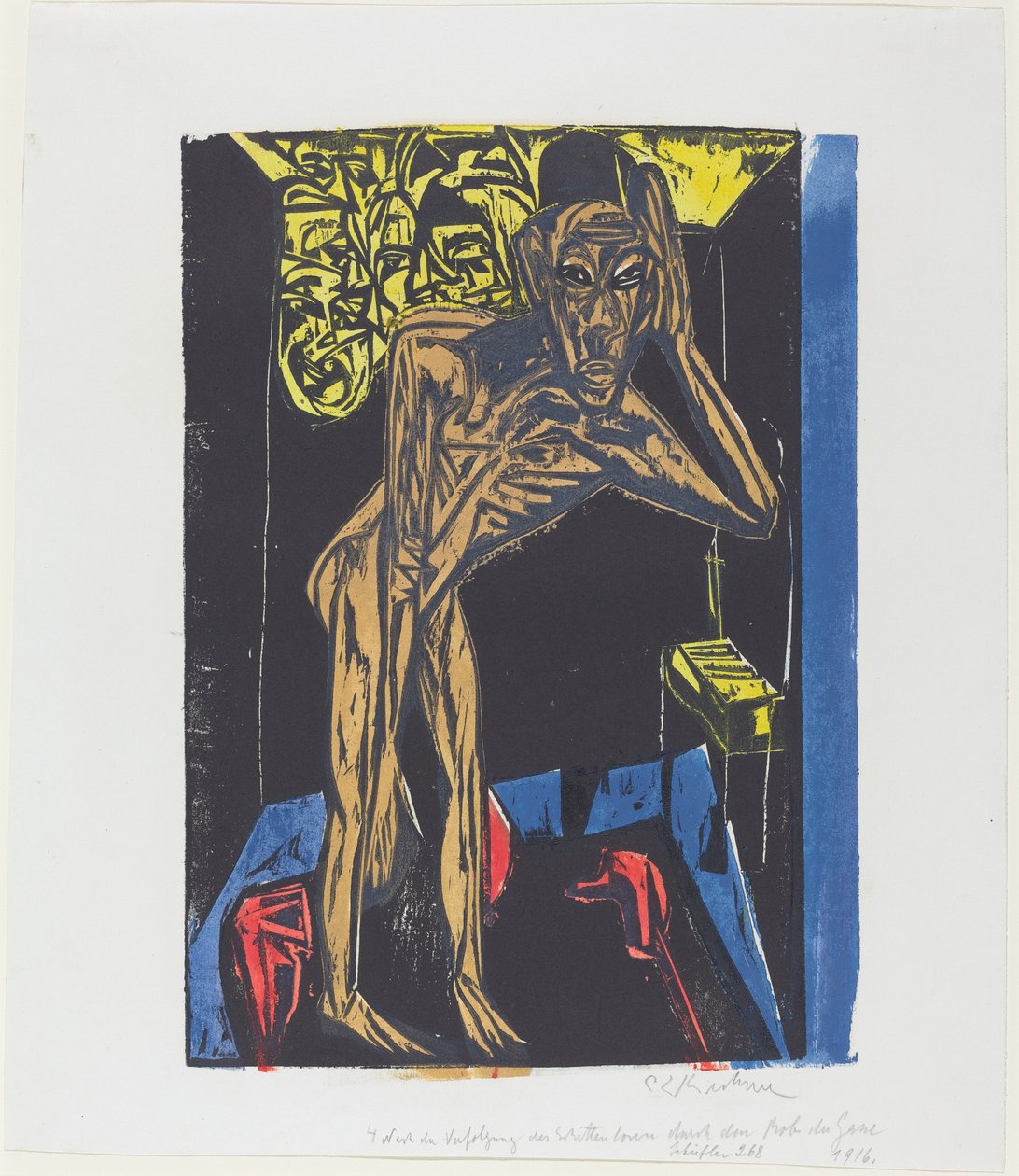 Peter Schlemihl csodálatos története: Schlemihl a szoba magányában..., 1915. alkotó: Ernst Ludwig Kirchner