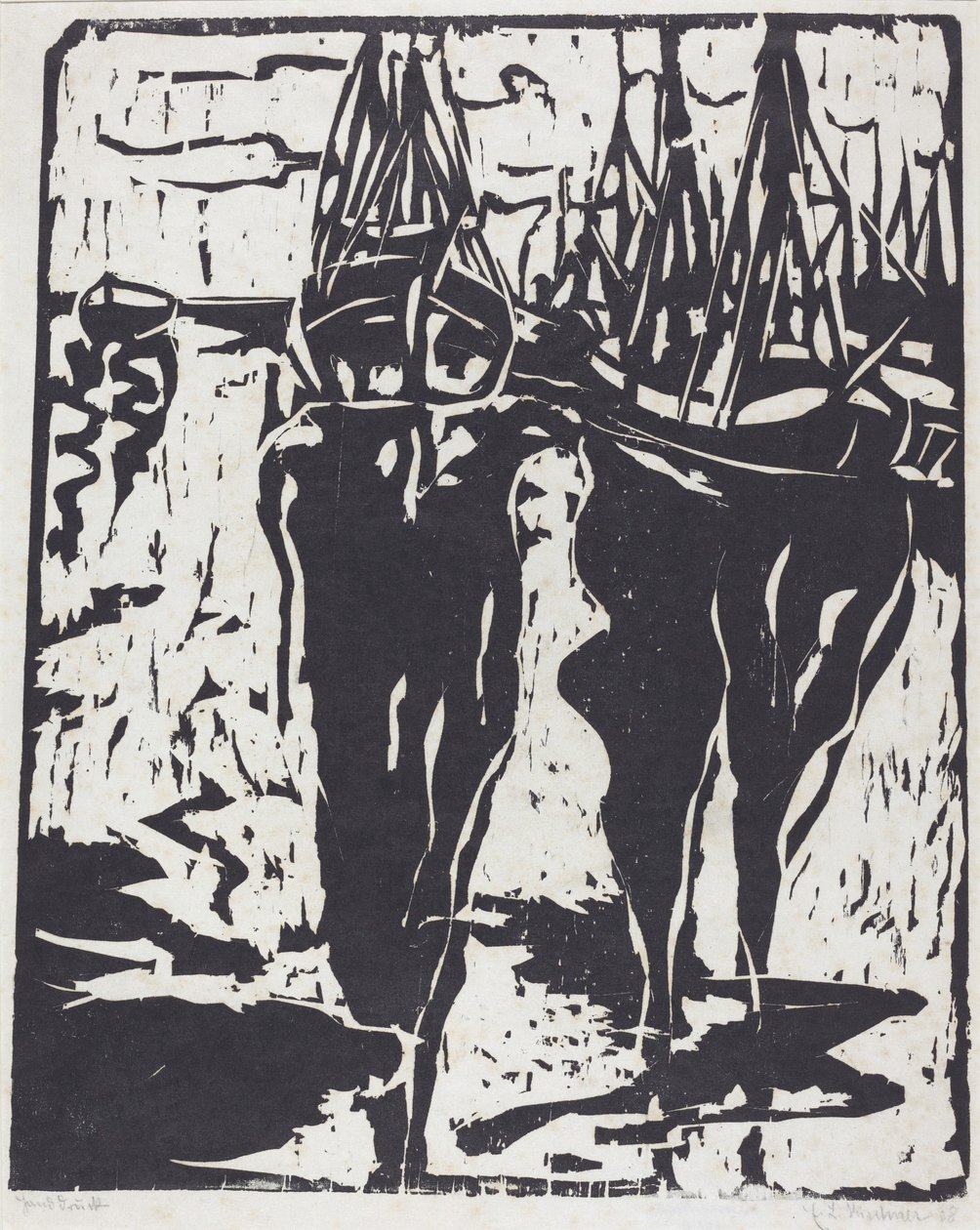 Port Scene kikötői jelenet, 1908. alkotó: Ernst Ludwig Kirchner