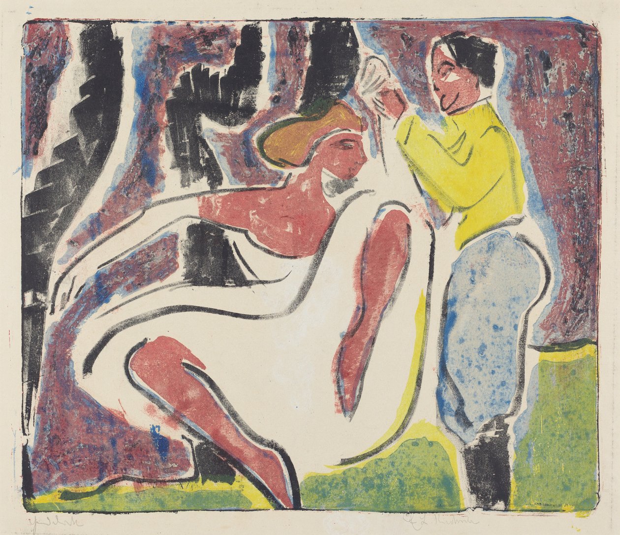 Orosz táncosok, 1909. alkotó: Ernst Ludwig Kirchner