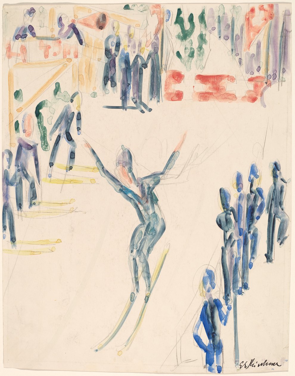 Síugró, c. 1936. alkotó: Ernst Ludwig Kirchner