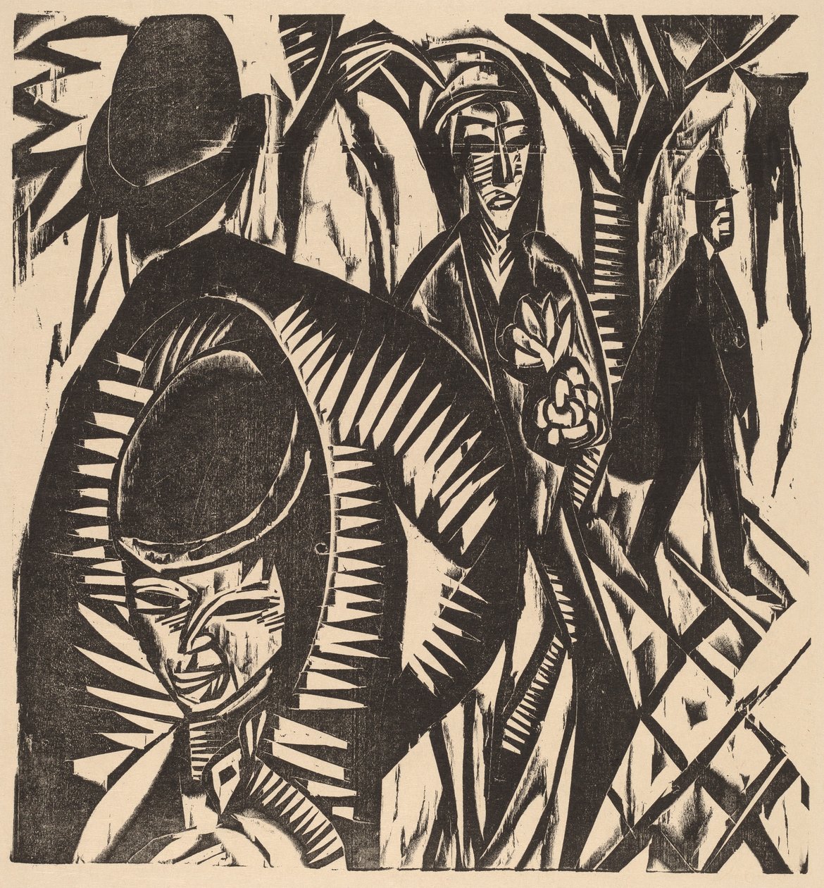 Utcai jelenet az eső után, 1914. alkotó: Ernst Ludwig Kirchner