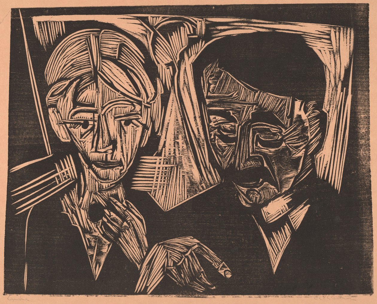 Müller házaspár, 1919. alkotó: Ernst Ludwig Kirchner