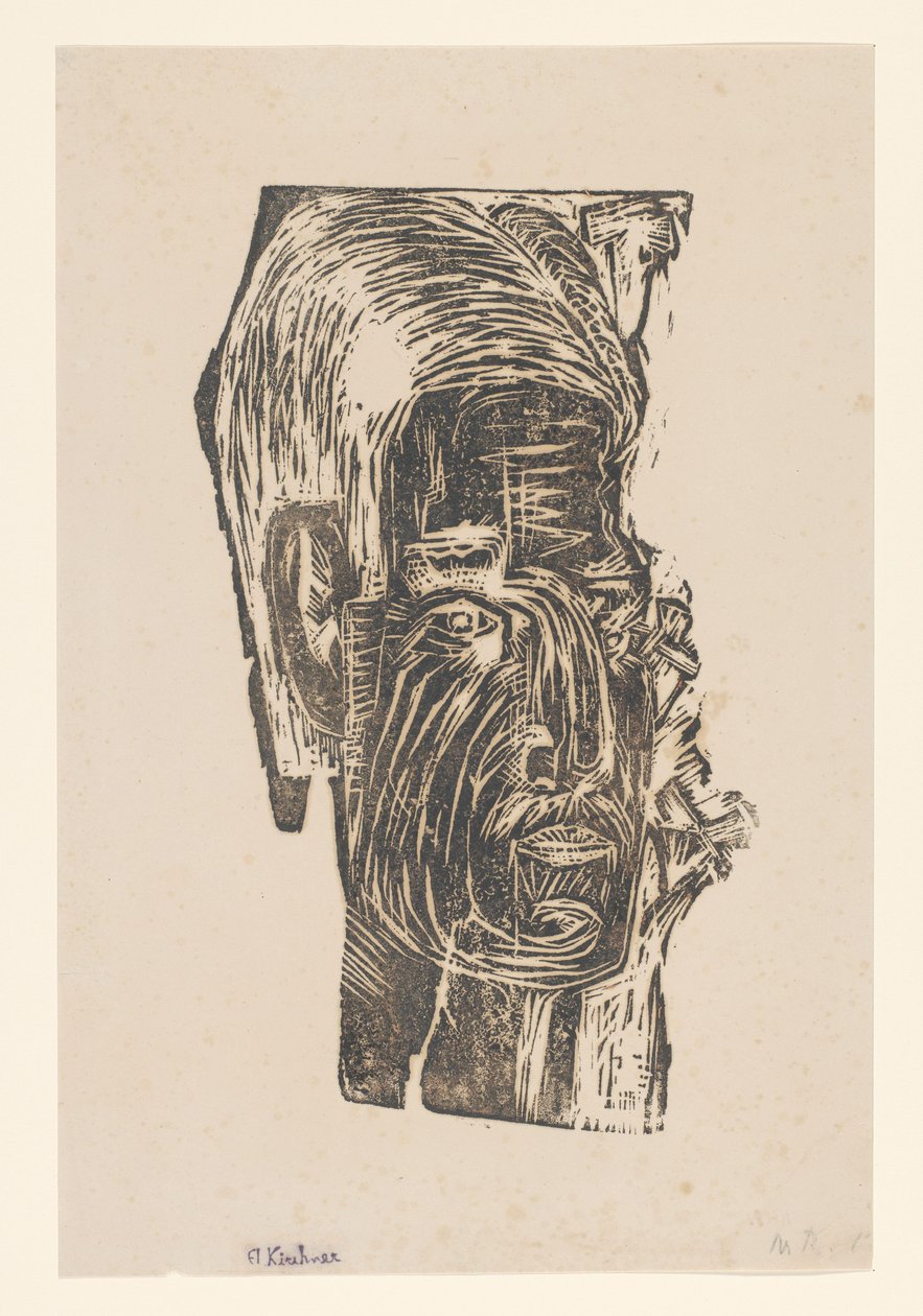 Egy ismeretlen férfi portréja alkotó: Ernst Ludwig Kirchner (signed by artist)