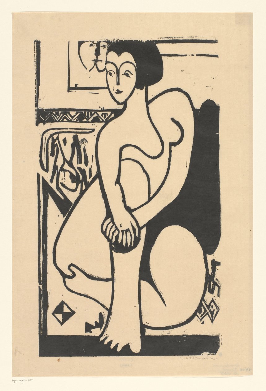 Meztelenül ülve alkotó: Ernst Ludwig Kirchner (signed by artist)