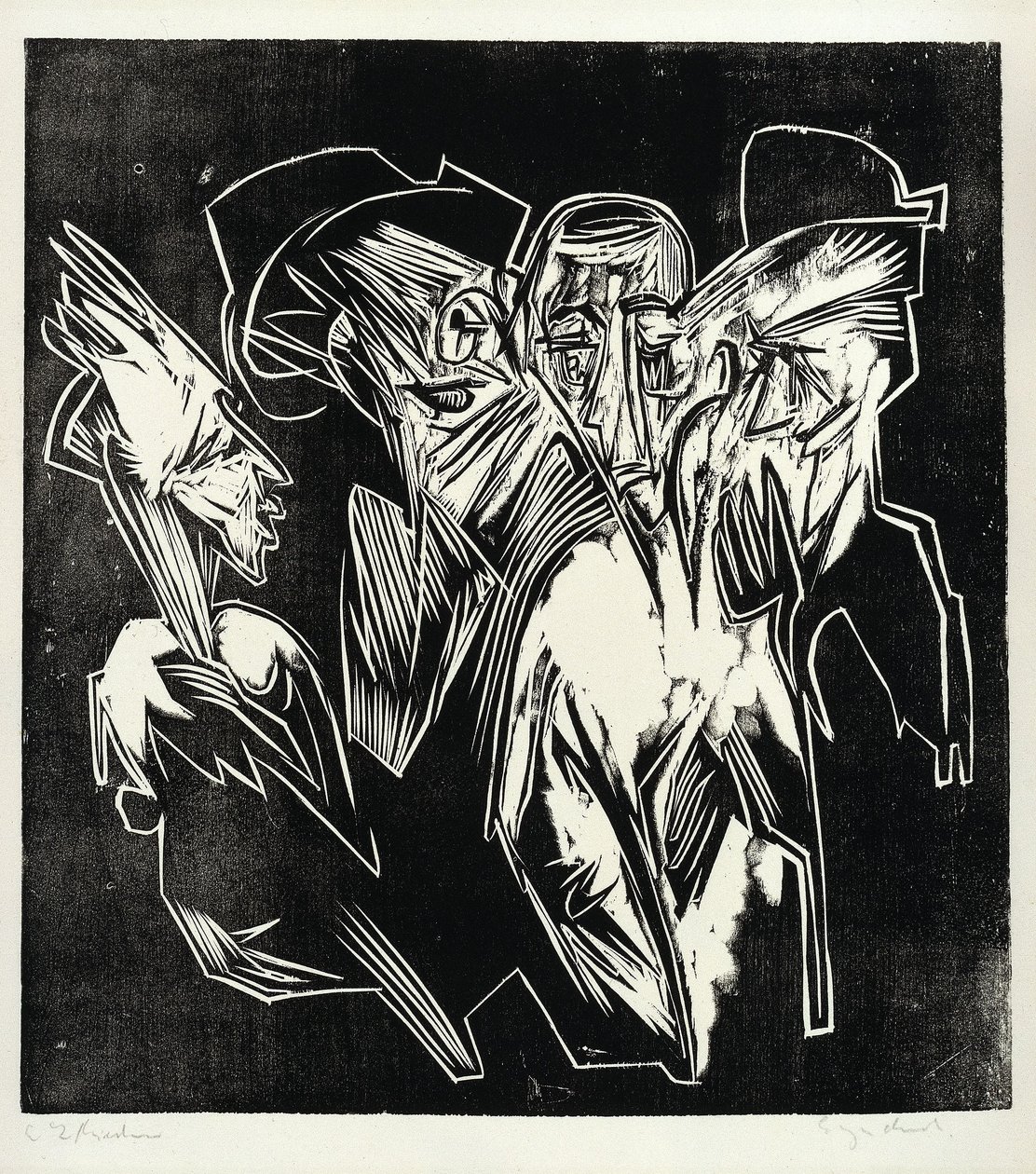 Absalom és tanácsadói alkotó: Ernst Ludwig Kirchner
