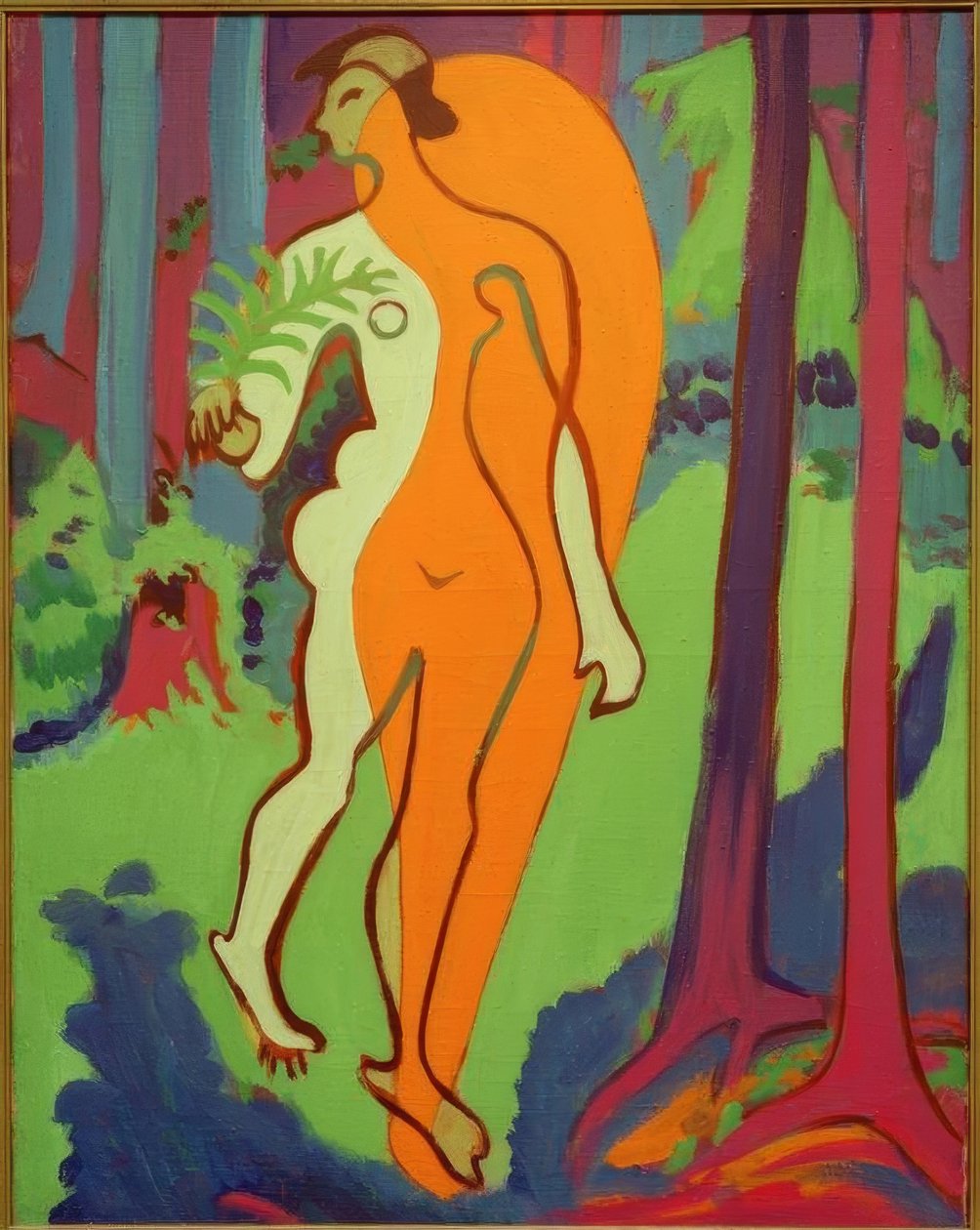 Nude narancssárga és sárga színben alkotó: Ernst Ludwig Kirchner