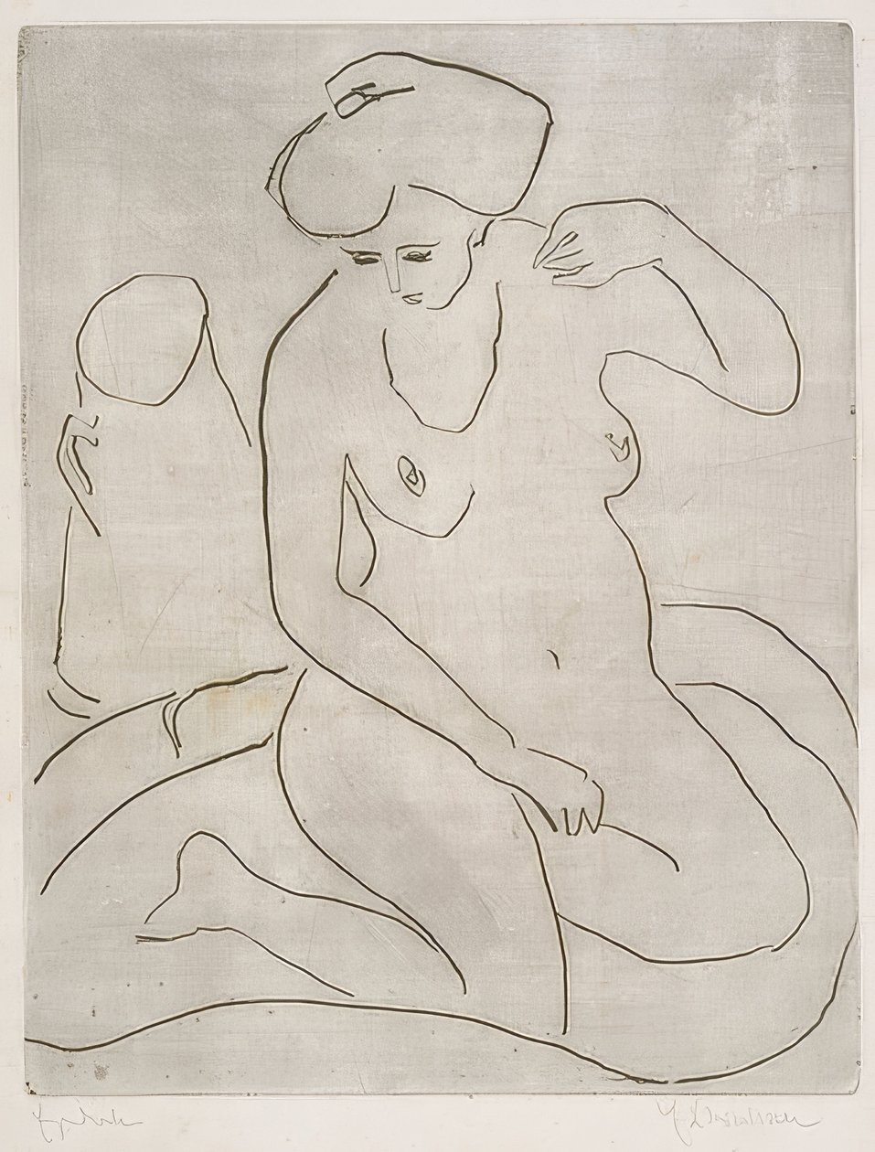 Akt kádban nyaklánccal. 1909 alkotó: Ernst Ludwig Kirchner