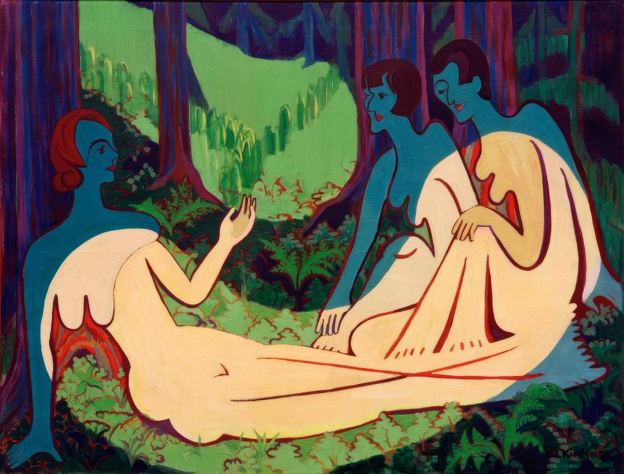 Aktok az erdőben (nagy változat) alkotó: Ernst Ludwig Kirchner