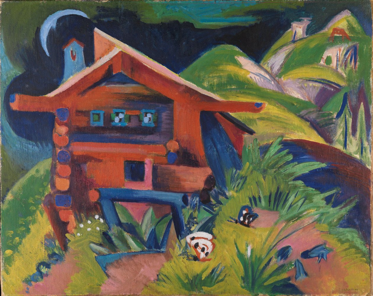 Alpesi kunyhó alkotó: Ernst Ludwig Kirchner