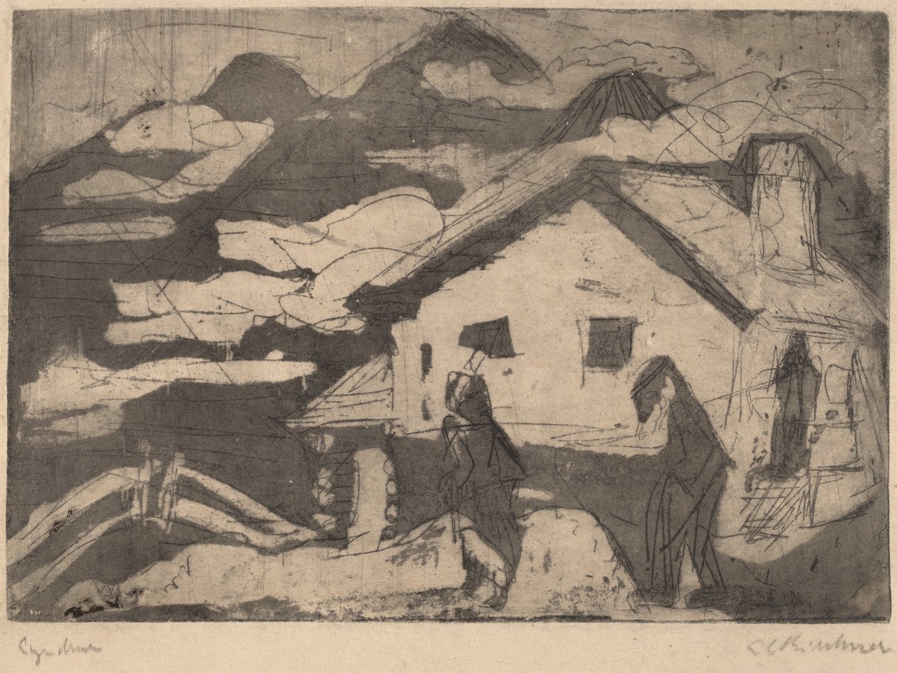Alpesi kunyhók ködben alkotó: Ernst Ludwig Kirchner