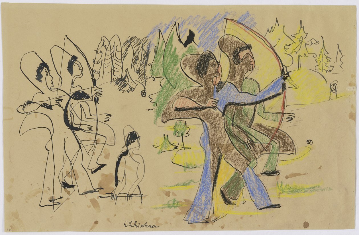 Bogenschützen alkotó: Ernst Ludwig Kirchner