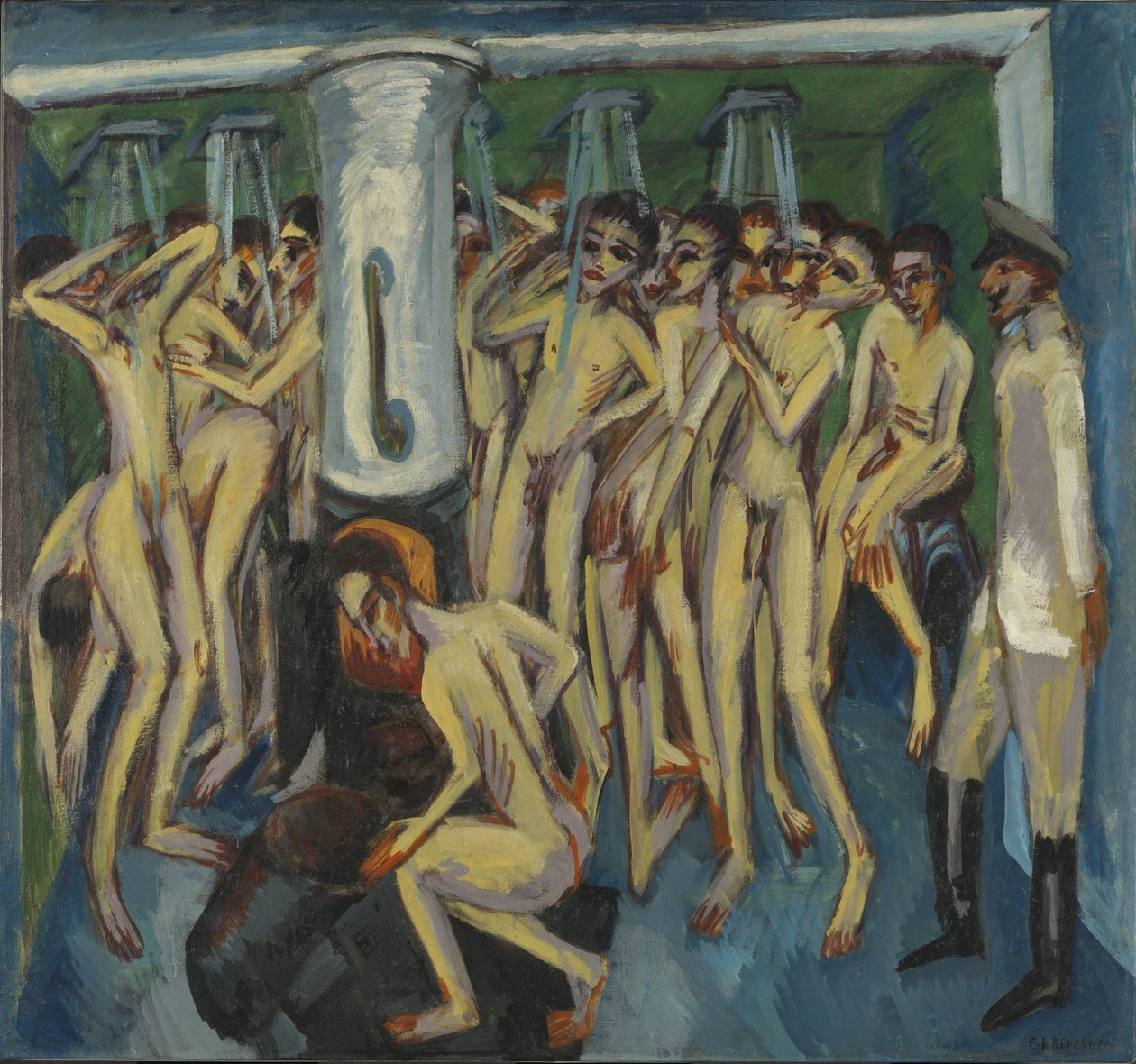 Tüzérek a zuhanyban alkotó: Ernst Ludwig Kirchner