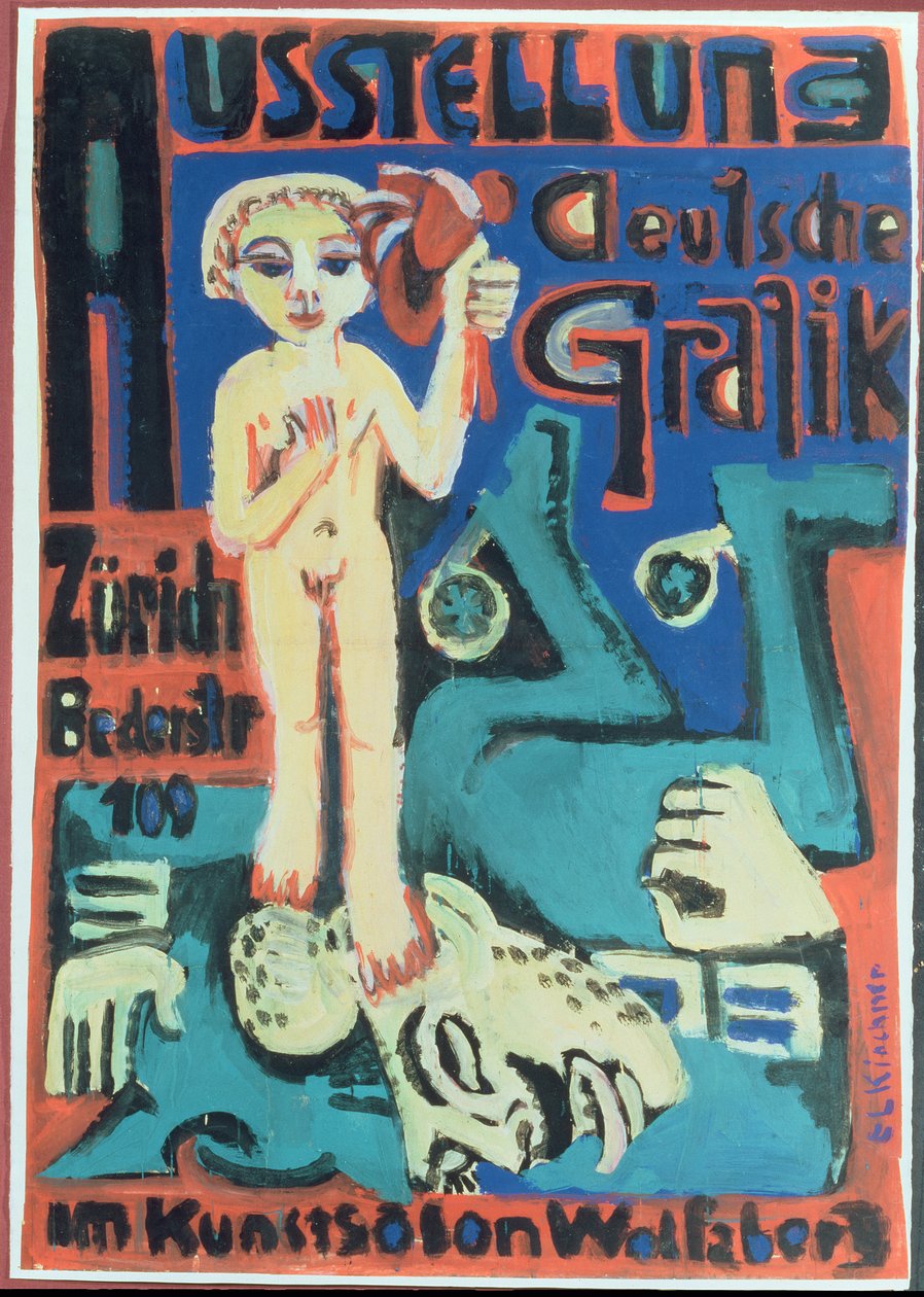 Kiállítás, Német grafika a Wolfsbergi Kunstsalonban, 1921 körül alkotó: Ernst Ludwig Kirchner