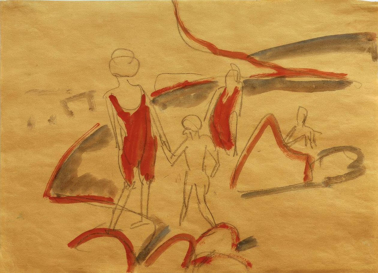 Fürdőzők a Fehmarn strandon alkotó: Ernst Ludwig Kirchner