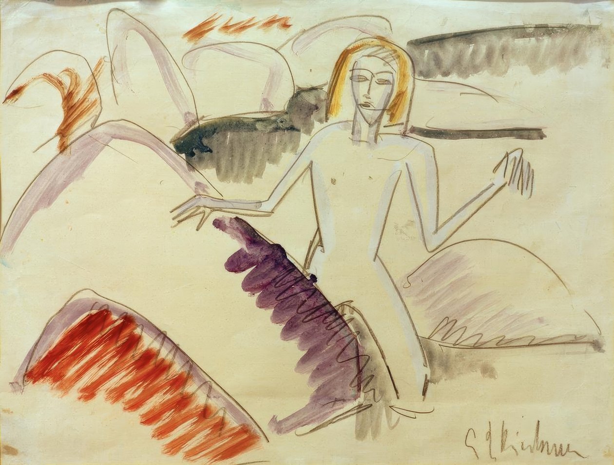 Fürdőzők kövön alkotó: Ernst Ludwig Kirchner