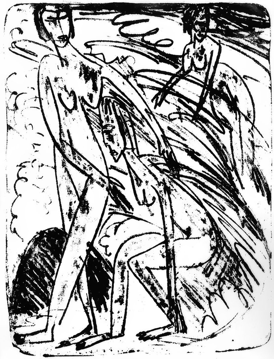 Fürdőzők hullámokban alkotó: Ernst Ludwig Kirchner
