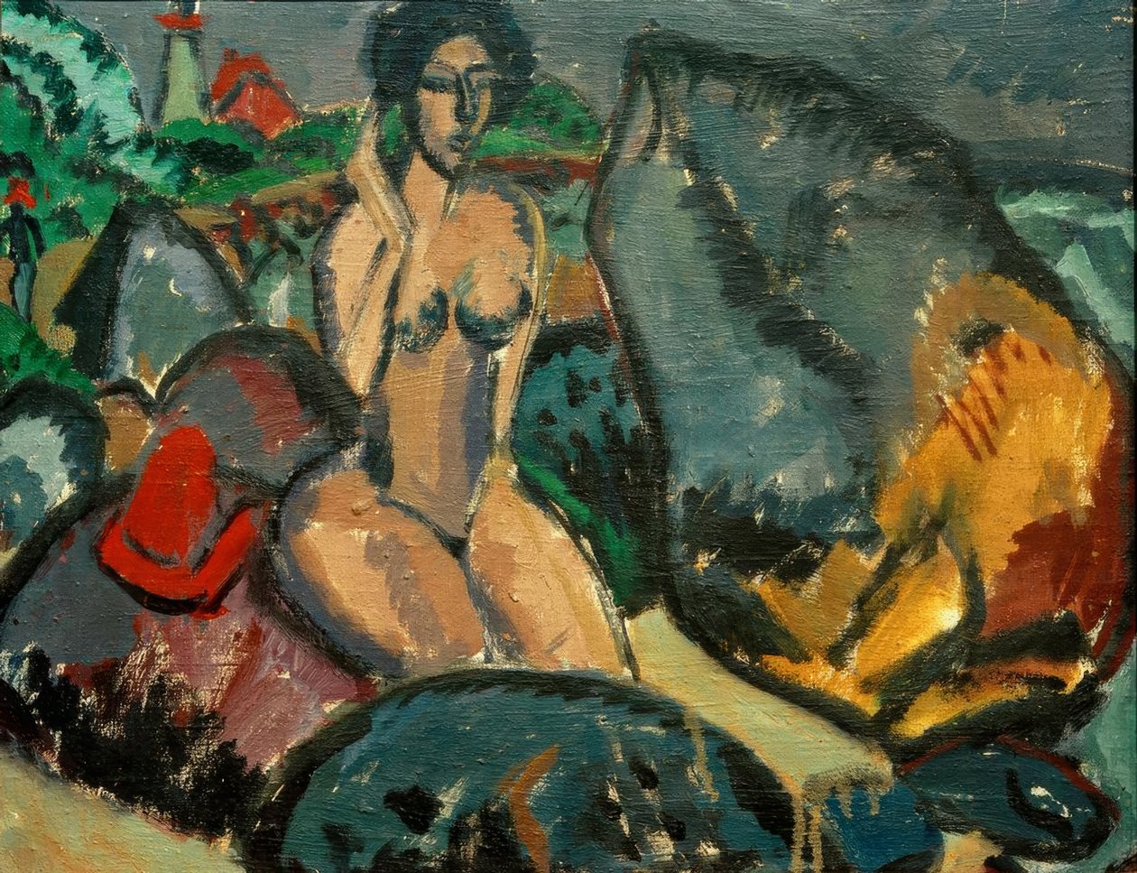 Fürdőzők kövek között alkotó: Ernst Ludwig Kirchner