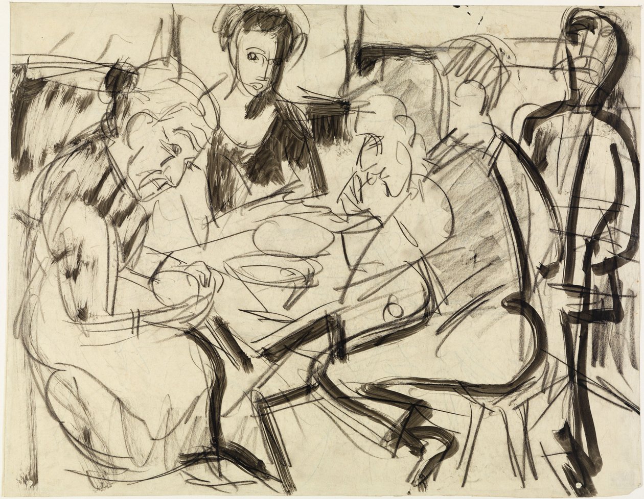 Paraszti család az asztalnál alkotó: Ernst Ludwig Kirchner