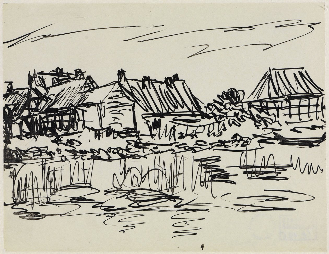 Vízparti parasztházak (Fehmarn) alkotó: Ernst Ludwig Kirchner