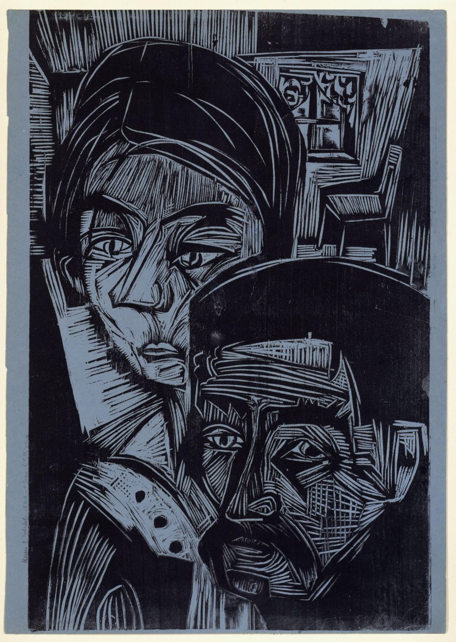 Egy parasztházaspár a kunyhóban (Andres és Annamargret Müller) alkotó: Ernst Ludwig Kirchner