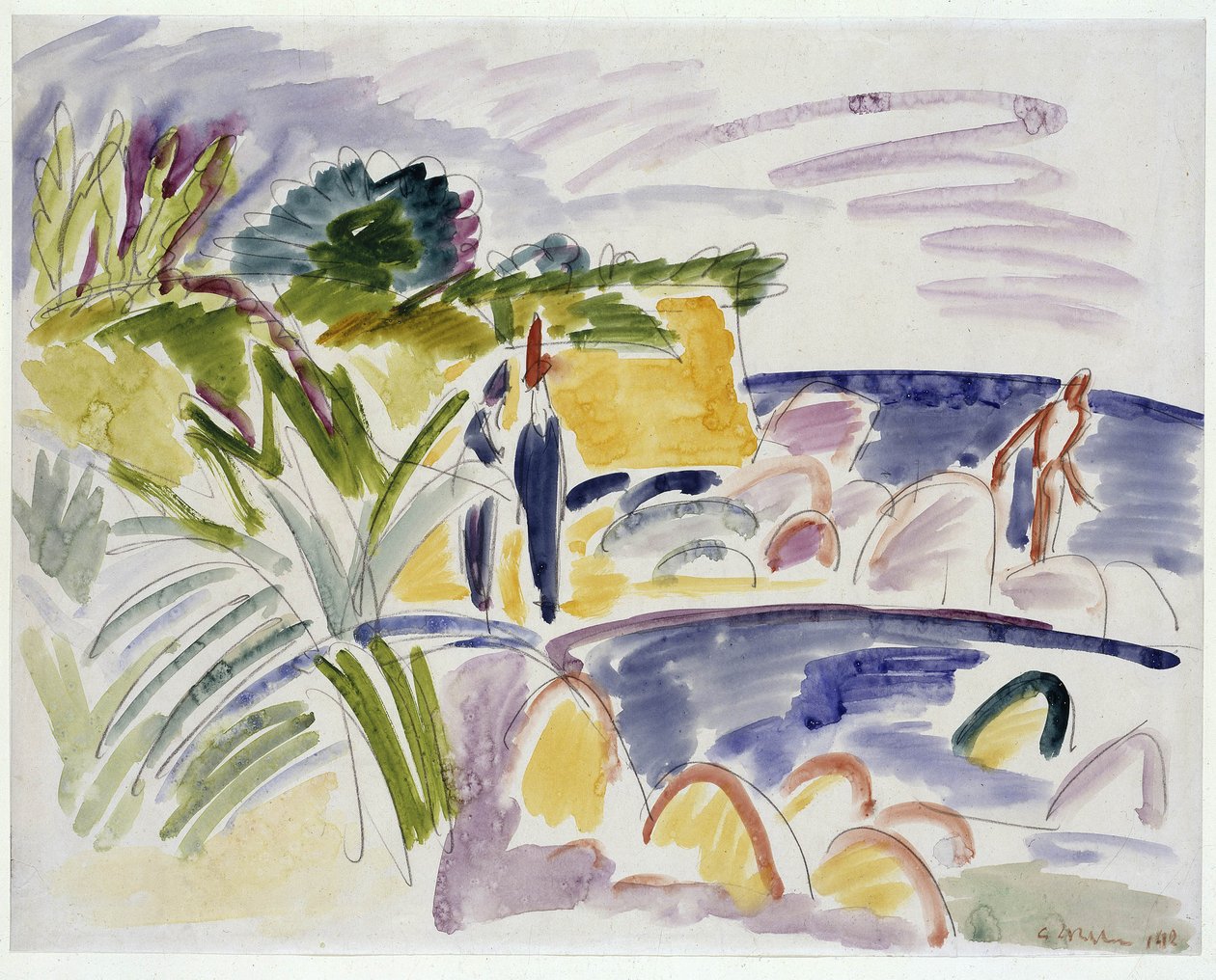 Fehmarn tengerpartja, 1913 alkotó: Ernst Ludwig Kirchner
