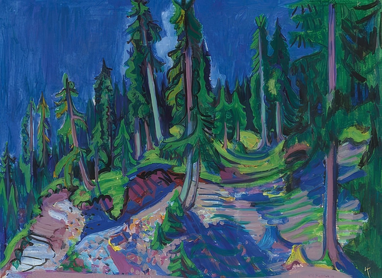 Hegyi erdőtanulmány. 1936 alkotó: Ernst Ludwig Kirchner