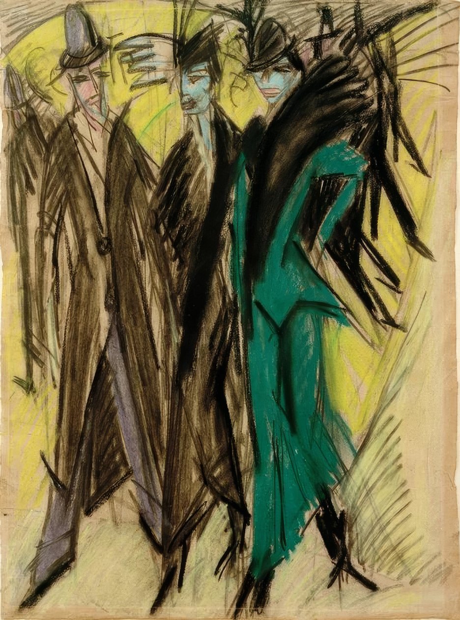Berlin utcai jelenet alkotó: Ernst Ludwig Kirchner