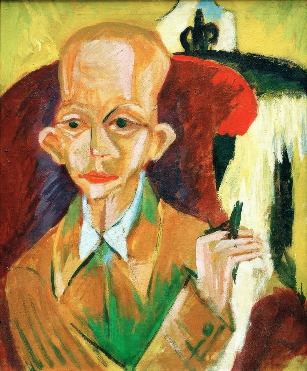 Oskar Schlemmer portréja alkotó: Ernst Ludwig Kirchner