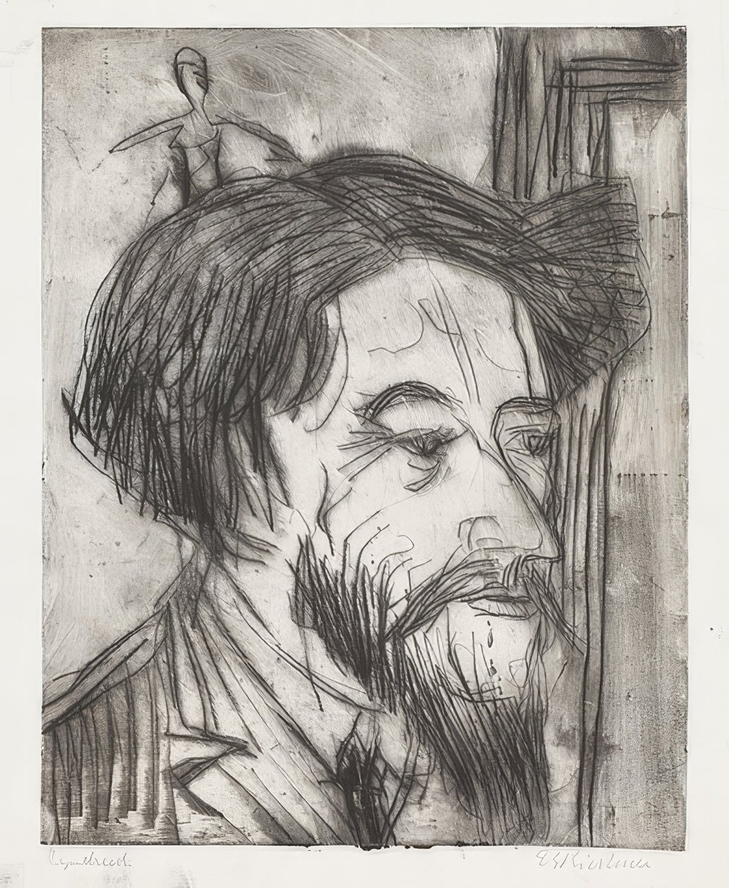 Enrico Padua professzor portréja. 1923 alkotó: Ernst Ludwig Kirchner
