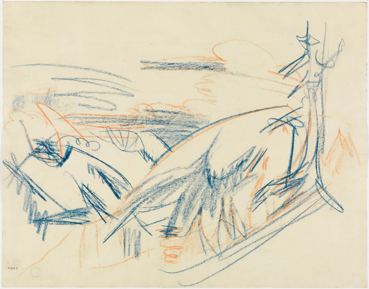 Kék-vörös hegyvidéki táj alkotó: Ernst Ludwig Kirchner