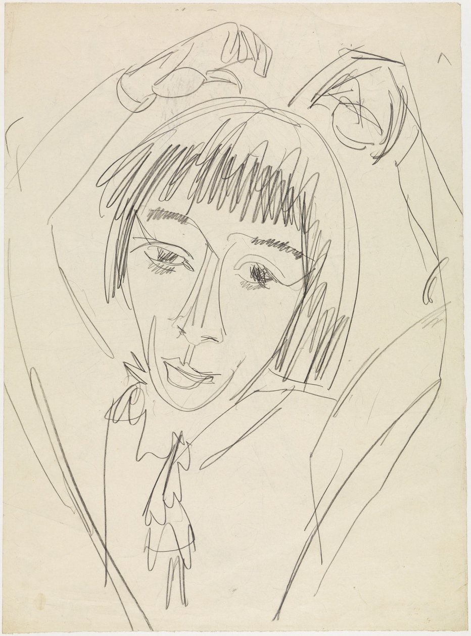 Gerda mellkép, felemelt karokkal alkotó: Ernst Ludwig Kirchner