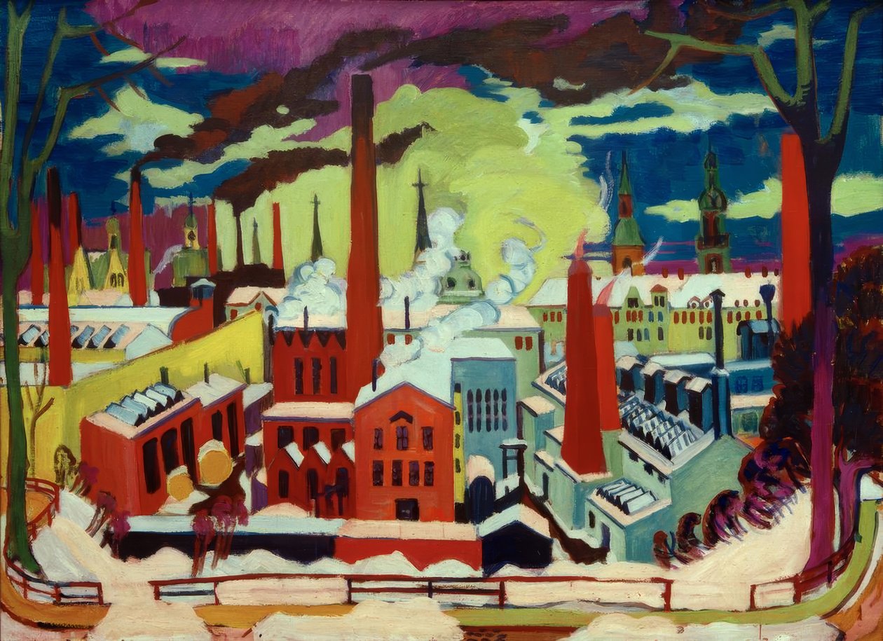 Chemnitz gyárak alkotó: Ernst Ludwig Kirchner