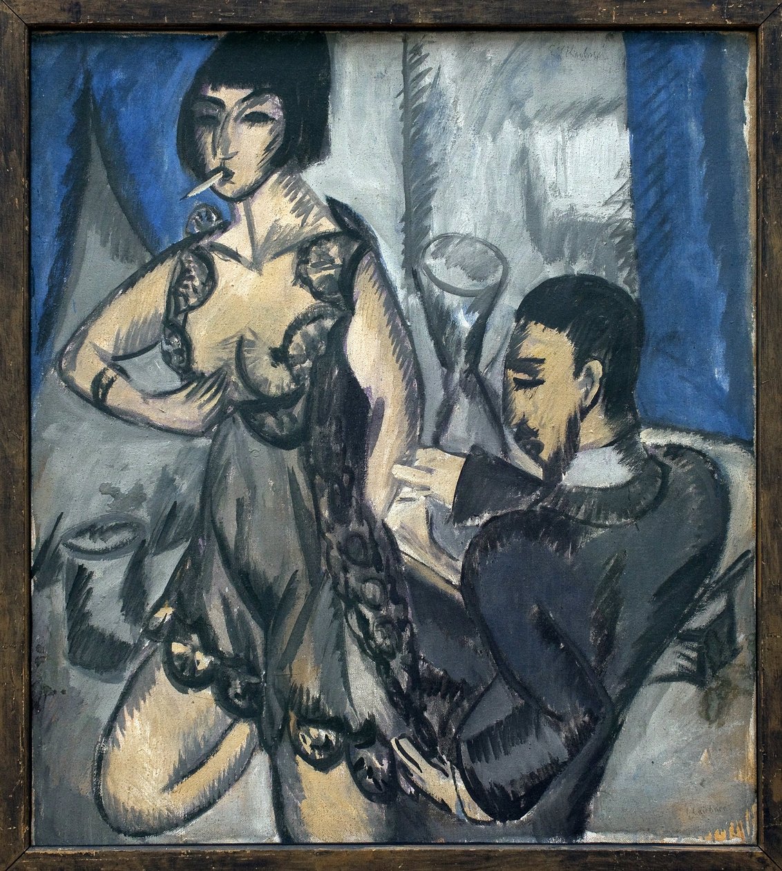 Pár egy szobában. Ernst Ludwig Kirchner festménye alkotó: Ernst Ludwig Kirchner