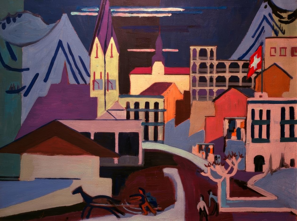 Davos - Platz a vasútállomáson alkotó: Ernst Ludwig Kirchner