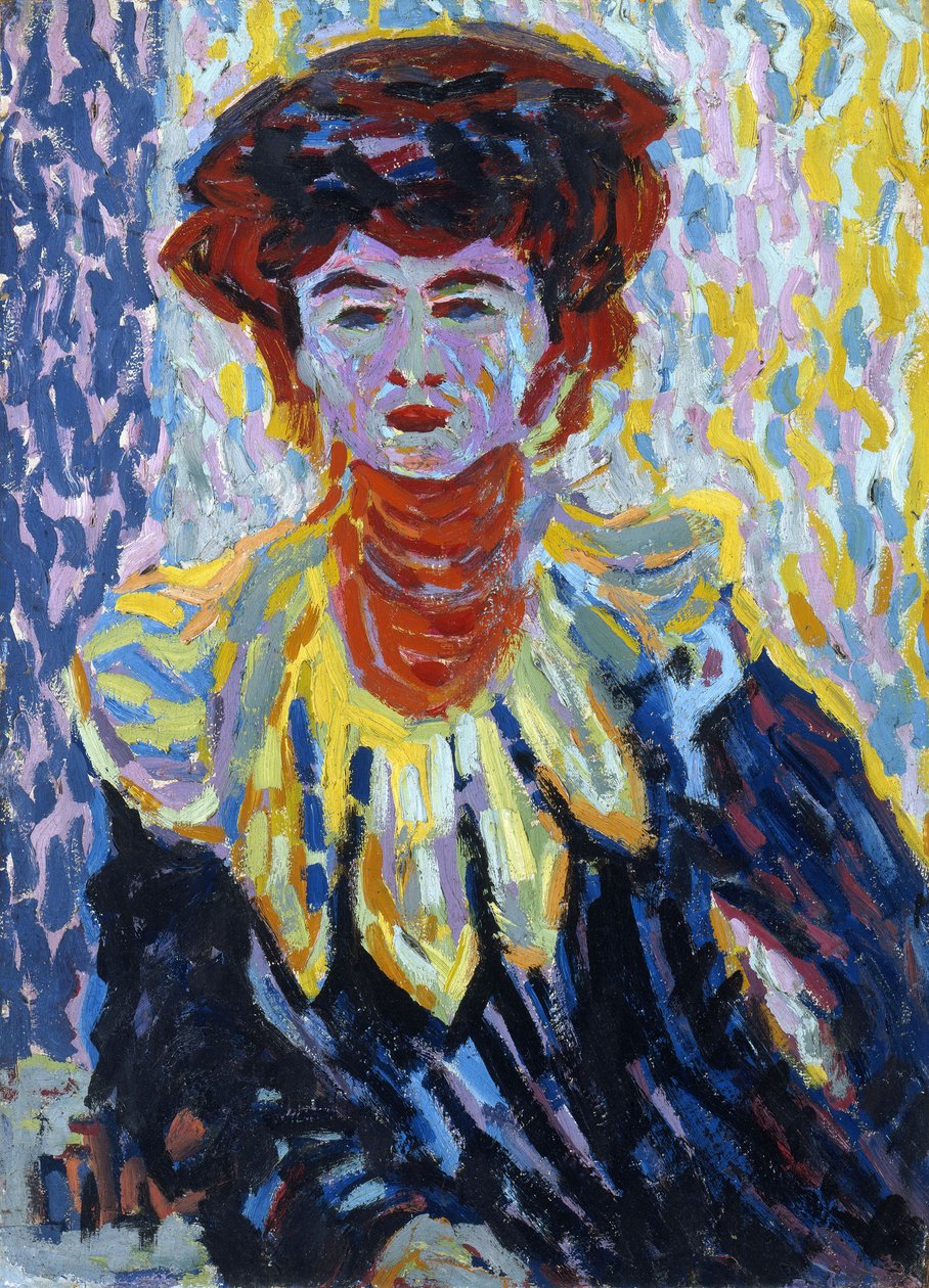 Doris fodros gallérral, c. 1906 alkotó: Ernst Ludwig Kirchner